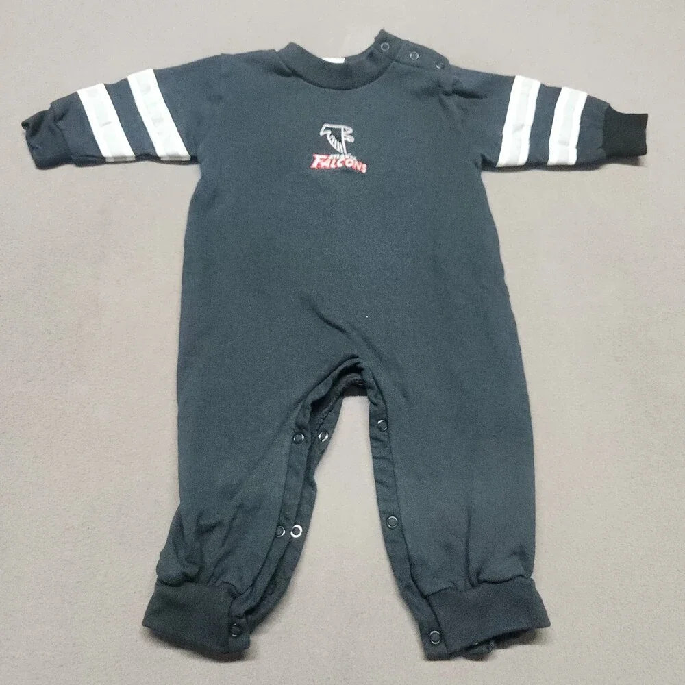 Brandon Atlanta Falcons Infant Romper 12 Months Black 100% Cotton Baby Clothing